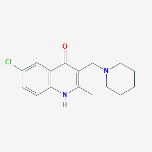 6-chloro-2-methyl-3-(1-piperidinylmethyl)-4-quinolinol