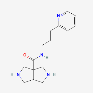molecular formula C15H22N4O B5656530 cis-N-[3-(2-pyridinyl)propyl]hexahydropyrrolo[3,4-c]pyrrole-3a(1H)-carboxamide dihydrochloride 
