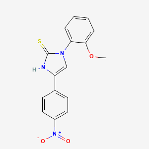 molecular formula C16H13N3O3S B5656589 1-(2-methoxyphenyl)-4-(4-nitrophenyl)-1,3-dihydro-2H-imidazole-2-thione 