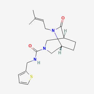 molecular formula C18H25N3O2S B5656595 (1S*,5R*)-6-(3-methyl-2-buten-1-yl)-7-oxo-N-(2-thienylmethyl)-3,6-diazabicyclo[3.2.2]nonane-3-carboxamide 