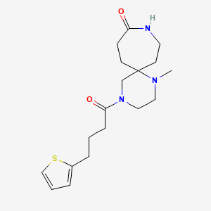 molecular formula C18H27N3O2S B5656649 1-methyl-4-[4-(2-thienyl)butanoyl]-1,4,9-triazaspiro[5.6]dodecan-10-one 