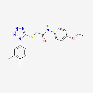 molecular formula C19H21N5O2S B5656674 2-{[1-(3,4-dimethylphenyl)-1H-tetrazol-5-yl]thio}-N-(4-ethoxyphenyl)acetamide 
