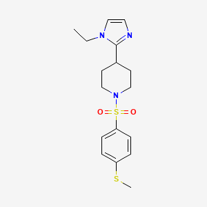 molecular formula C17H23N3O2S2 B5656678 4-(1-ethyl-1H-imidazol-2-yl)-1-{[4-(methylthio)phenyl]sulfonyl}piperidine 