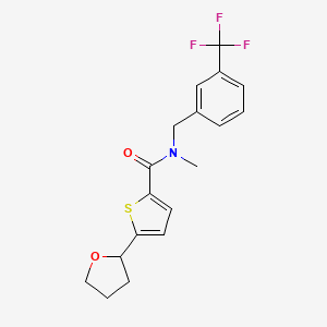 molecular formula C18H18F3NO2S B5656732 N-methyl-5-(tetrahydro-2-furanyl)-N-[3-(trifluoromethyl)benzyl]-2-thiophenecarboxamide 
