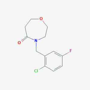 molecular formula C12H13ClFNO2 B5656770 4-(2-chloro-5-fluorobenzyl)-1,4-oxazepan-5-one 