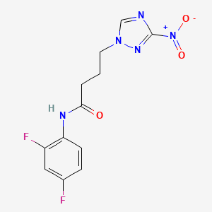 molecular formula C12H11F2N5O3 B5656774 N-(2,4-difluorophenyl)-4-(3-nitro-1H-1,2,4-triazol-1-yl)butanamide 