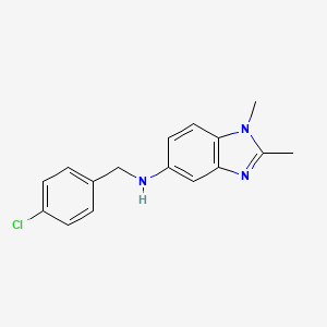 molecular formula C16H16ClN3 B5656828 N-(4-chlorobenzyl)-1,2-dimethyl-1H-benzimidazol-5-amine 