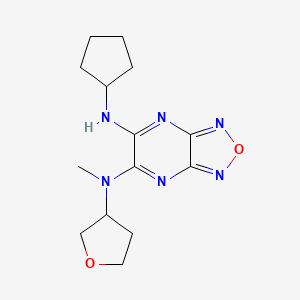 molecular formula C14H20N6O2 B5656848 N'-cyclopentyl-N-methyl-N-(tetrahydro-3-furanyl)[1,2,5]oxadiazolo[3,4-b]pyrazine-5,6-diamine 
