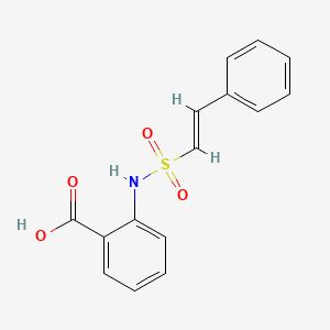 molecular formula C15H13NO4S B5656852 2-{[(2-phenylvinyl)sulfonyl]amino}benzoic acid 