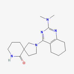 molecular formula C18H27N5O B5656872 2-[2-(dimethylamino)-5,6,7,8-tetrahydro-4-quinazolinyl]-2,7-diazaspiro[4.5]decan-6-one 