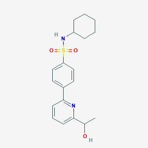molecular formula C19H24N2O3S B5656885 N-cyclohexyl-4-[6-(1-hydroxyethyl)pyridin-2-yl]benzenesulfonamide 