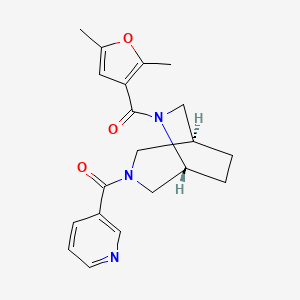 molecular formula C20H23N3O3 B5656907 (1S*,5R*)-6-(2,5-dimethyl-3-furoyl)-3-(3-pyridinylcarbonyl)-3,6-diazabicyclo[3.2.2]nonane 