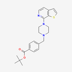 molecular formula C23H27N3O2S B565692 4-(4-Thieno[2,3-c]pyridin-7-yl-piperazin-1-ylmethyl)-benzoic acid tert-butyl ester CAS No. 1044764-15-9