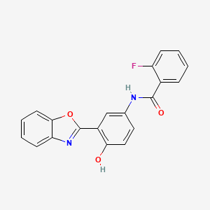 molecular formula C20H13FN2O3 B5656925 N-[3-(1,3-benzoxazol-2-yl)-4-hydroxyphenyl]-2-fluorobenzamide 