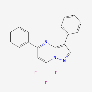 molecular formula C19H12F3N3 B5656927 3,5-diphenyl-7-(trifluoromethyl)pyrazolo[1,5-a]pyrimidine 