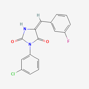 molecular formula C16H10ClFN2O2 B5656960 3-(3-chlorophenyl)-5-(3-fluorobenzylidene)-2,4-imidazolidinedione 