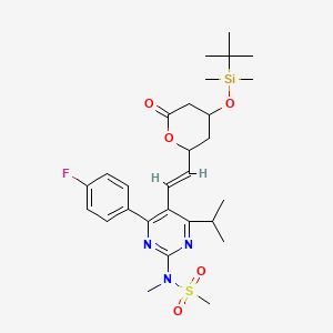 molecular formula C28H40FN3O5SSi B565699 5'-O-tert-Butyldimethylsilyl Rosuvastatin Lactone CAS No. 1246832-82-5