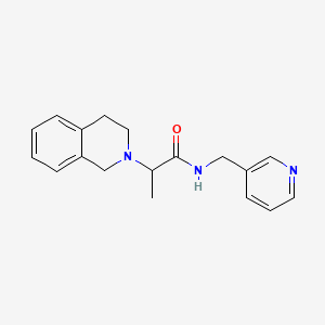 molecular formula C18H21N3O B5656997 2-(3,4-dihydro-2(1H)-isoquinolinyl)-N-(3-pyridinylmethyl)propanamide 