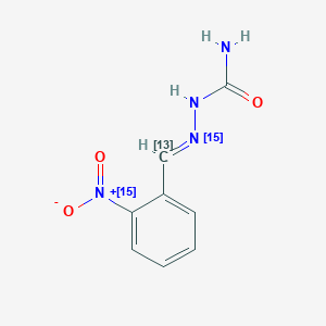 molecular formula C8H8N4O3 B565700 [(E)-[2-[oxido(oxo)(15N)(15N)azaniumyl]phenyl](113C)methylideneamino]urea CAS No. 760179-80-4