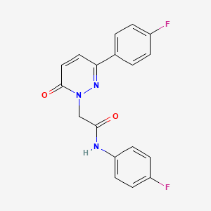 molecular formula C18H13F2N3O2 B5657002 N-(4-fluorophenyl)-2-[3-(4-fluorophenyl)-6-oxo-1(6H)-pyridazinyl]acetamide 