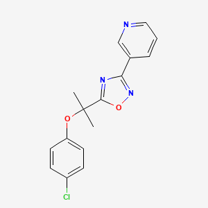 molecular formula C16H14ClN3O2 B5657032 3-{5-[1-(4-chlorophenoxy)-1-methylethyl]-1,2,4-oxadiazol-3-yl}pyridine 