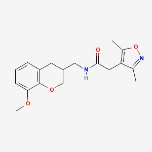 molecular formula C18H22N2O4 B5657050 2-(3,5-dimethylisoxazol-4-yl)-N-[(8-methoxy-3,4-dihydro-2H-chromen-3-yl)methyl]acetamide 