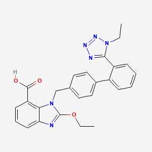 molecular formula C26H24N6O3 B565712 1H-1-乙基氯沙坦 CAS No. 1246817-38-8