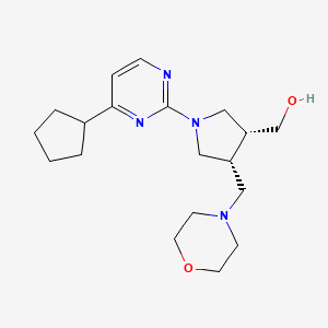 molecular formula C19H30N4O2 B5657127 [(3R*,4R*)-1-(4-cyclopentyl-2-pyrimidinyl)-4-(4-morpholinylmethyl)-3-pyrrolidinyl]methanol 