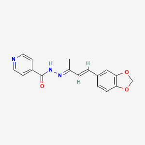 molecular formula C17H15N3O3 B5657141 N'-[3-(1,3-benzodioxol-5-yl)-1-methyl-2-propen-1-ylidene]isonicotinohydrazide 