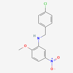 molecular formula C14H13ClN2O3 B5657166 (4-chlorobenzyl)(2-methoxy-5-nitrophenyl)amine 