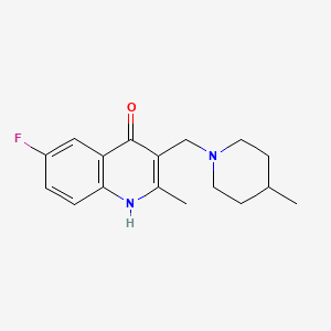 molecular formula C17H21FN2O B5657179 6-fluoro-2-methyl-3-[(4-methyl-1-piperidinyl)methyl]-4-quinolinol 