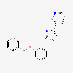 molecular formula C20H16N4O2 B5657185 3-{5-[2-(benzyloxy)benzyl]-1,2,4-oxadiazol-3-yl}pyridazine 