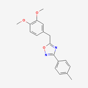 molecular formula C18H18N2O3 B5657197 5-(3,4-dimethoxybenzyl)-3-(4-methylphenyl)-1,2,4-oxadiazole 