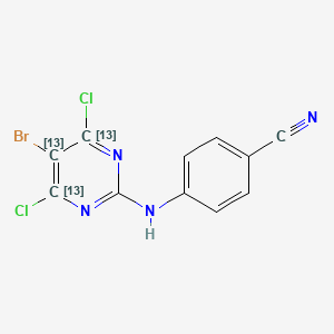 4-[(5-Bromo-4,6-dichloro-2-pyrimidinyl)amino]benzonitrile-13C3