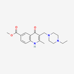 molecular formula C19H25N3O3 B5657232 methyl 3-[(4-ethyl-1-piperazinyl)methyl]-4-hydroxy-2-methyl-6-quinolinecarboxylate 