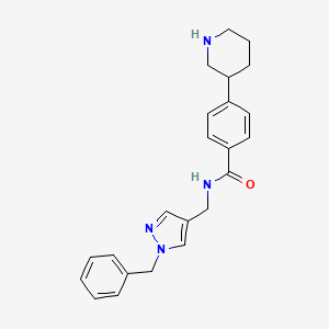 molecular formula C23H26N4O B5657240 N-[(1-benzyl-1H-pyrazol-4-yl)methyl]-4-piperidin-3-ylbenzamide 