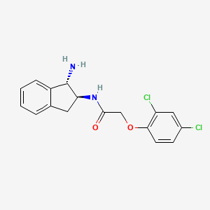 molecular formula C17H16Cl2N2O2 B5657258 N-[(1S,2S)-1-amino-2,3-dihydro-1H-inden-2-yl]-2-(2,4-dichlorophenoxy)acetamide hydrochloride 