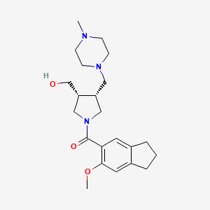 molecular formula C22H33N3O3 B5657268 {(3R*,4R*)-1-[(6-methoxy-2,3-dihydro-1H-inden-5-yl)carbonyl]-4-[(4-methylpiperazin-1-yl)methyl]pyrrolidin-3-yl}methanol 