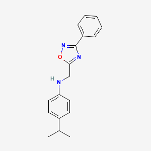 molecular formula C18H19N3O B5657274 (4-isopropylphenyl)[(3-phenyl-1,2,4-oxadiazol-5-yl)methyl]amine 