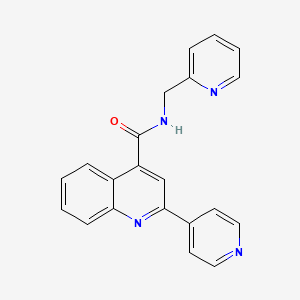 molecular formula C21H16N4O B5657306 2-(4-pyridinyl)-N-(2-pyridinylmethyl)-4-quinolinecarboxamide 