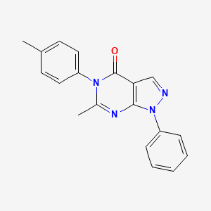 molecular formula C19H16N4O B5657312 6-methyl-5-(4-methylphenyl)-1-phenyl-1,5-dihydro-4H-pyrazolo[3,4-d]pyrimidin-4-one 
