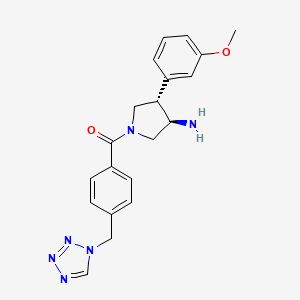 molecular formula C20H22N6O2 B5657314 (3R*,4S*)-4-(3-methoxyphenyl)-1-[4-(1H-tetrazol-1-ylmethyl)benzoyl]pyrrolidin-3-amine 