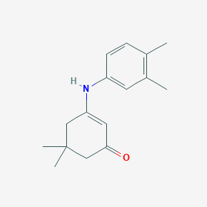 molecular formula C16H21NO B5657350 3-[(3,4-dimethylphenyl)amino]-5,5-dimethyl-2-cyclohexen-1-one 