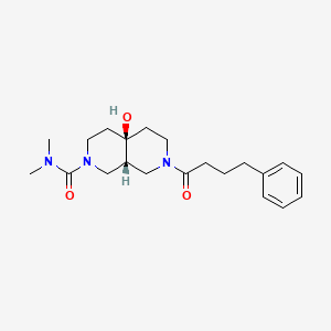molecular formula C21H31N3O3 B5657384 (4aR*,8aR*)-4a-hydroxy-N,N-dimethyl-7-(4-phenylbutanoyl)octahydro-2,7-naphthyridine-2(1H)-carboxamide 