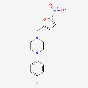 molecular formula C15H16ClN3O3 B5657405 1-(4-chlorophenyl)-4-[(5-nitro-2-furyl)methyl]piperazine 