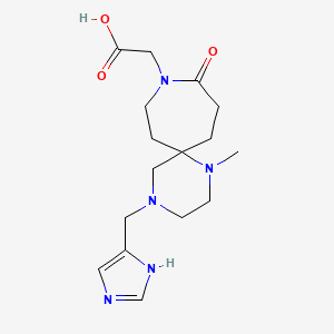 molecular formula C16H25N5O3 B5657415 [4-(1H-imidazol-4-ylmethyl)-1-methyl-10-oxo-1,4,9-triazaspiro[5.6]dodec-9-yl]acetic acid 