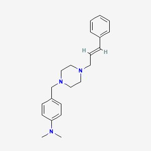molecular formula C22H29N3 B5657425 N,N-dimethyl-4-{[4-(3-phenyl-2-propen-1-yl)-1-piperazinyl]methyl}aniline 