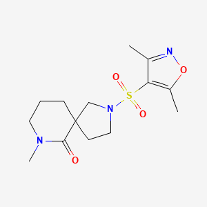 molecular formula C14H21N3O4S B5657499 2-[(3,5-dimethylisoxazol-4-yl)sulfonyl]-7-methyl-2,7-diazaspiro[4.5]decan-6-one 