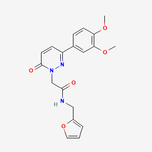 molecular formula C19H19N3O5 B5657504 2-[3-(3,4-dimethoxyphenyl)-6-oxo-1(6H)-pyridazinyl]-N-(2-furylmethyl)acetamide 