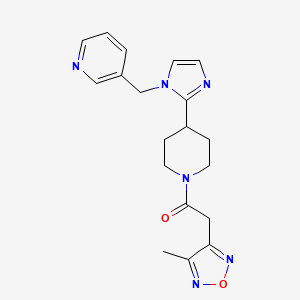 molecular formula C19H22N6O2 B5657520 3-[(2-{1-[(4-methyl-1,2,5-oxadiazol-3-yl)acetyl]-4-piperidinyl}-1H-imidazol-1-yl)methyl]pyridine 
